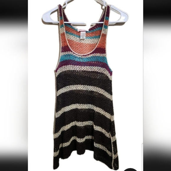 Y2K Striped Knit Tank Top Size Small - Picture 1 of 6